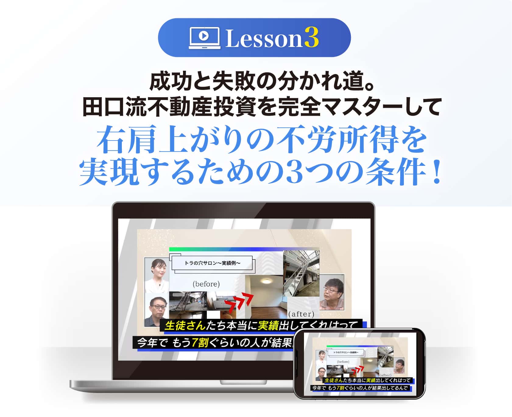 成功と失敗の分かれ道。田口流不動産投資を完全マスターして右肩上がりの不労所得を実現するための3つの条件！